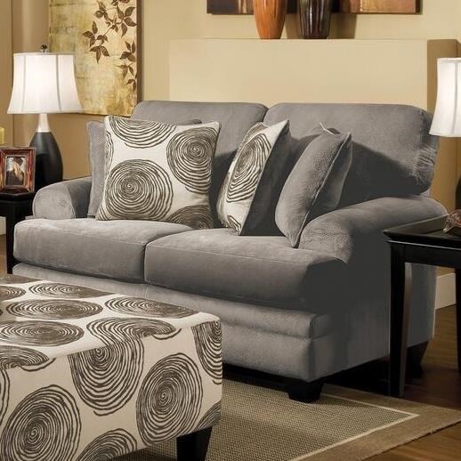 Albany 8642 Transitional Loveseat With Sloped Arms A1 Furniture Mattress Love Seats