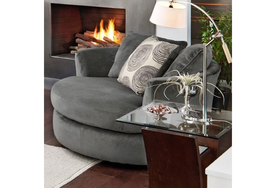 Albany 8642 Transitional Swivel Chair With Round Shape A1 Furniture Mattress Upholstered Chairs
