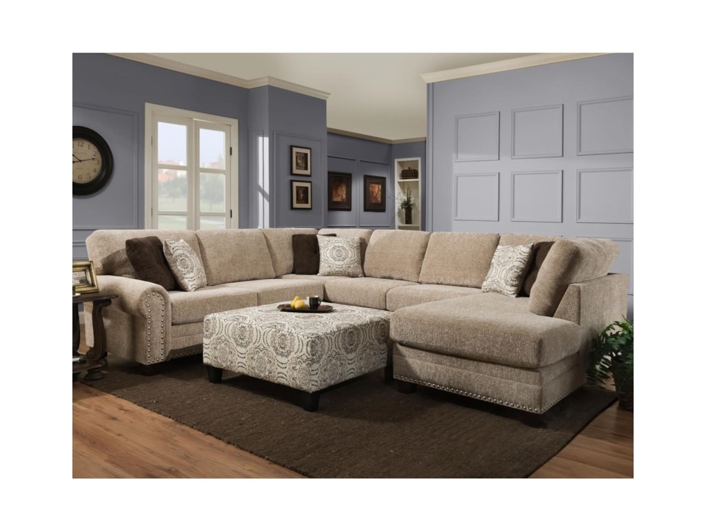 Albany 8658 Casual 3 Piece Sectional With Wide Chaise A1 Albany 8658 Casual 3 Piece Sectional With Wide Chaise A1