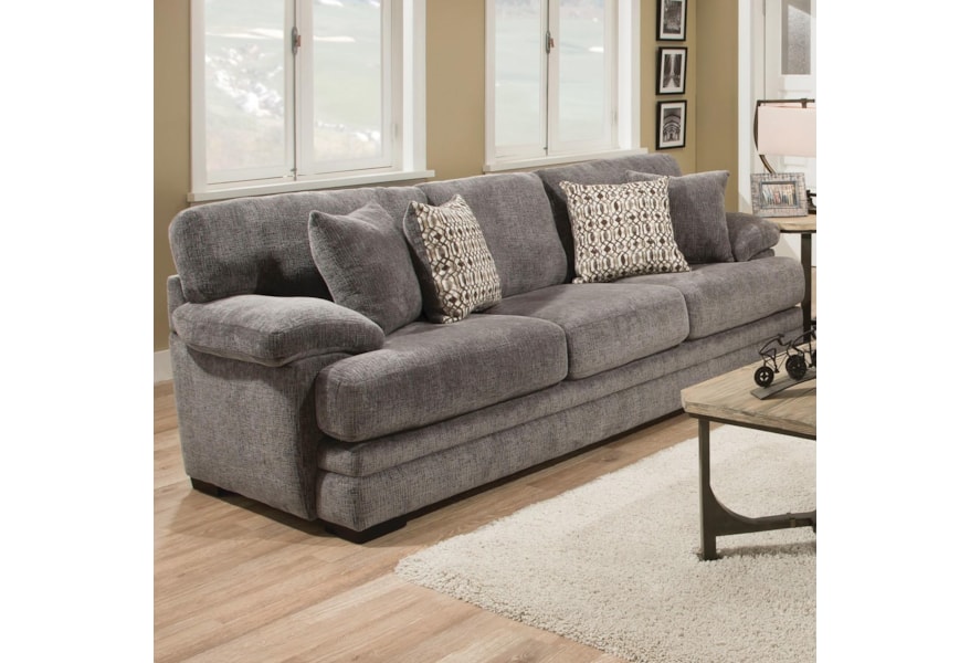 Albany 8662 Casual Sofa With Plush Pillow Arms A1 Furniture Mattress Sofas