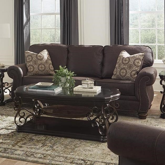 Albany 913 Traditional Sofa With Rolled Arms And Nailhead Trim