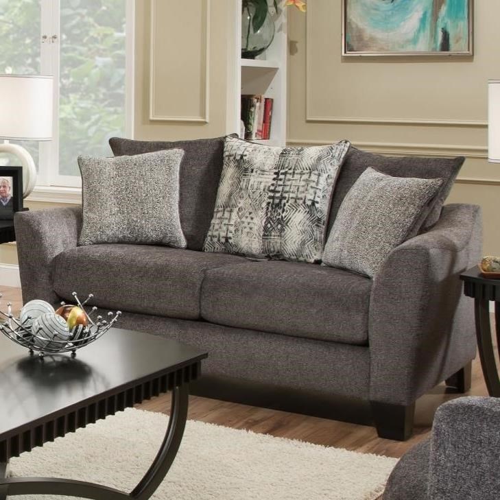 Albany 759 Casual Loveseat With 3 Pillows A1 Furniture Mattress Loveseats