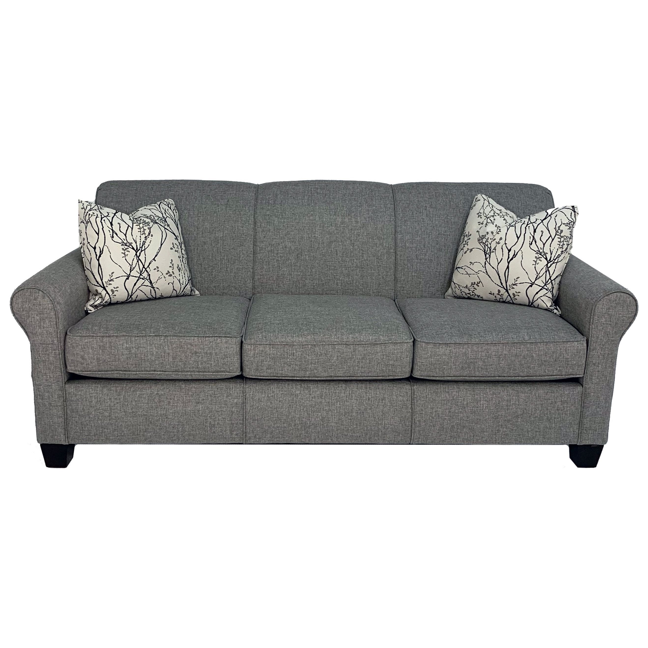 Alexvale V460 V465 Transitional Sofa With Rolled Arms Becker Furniture Sofas