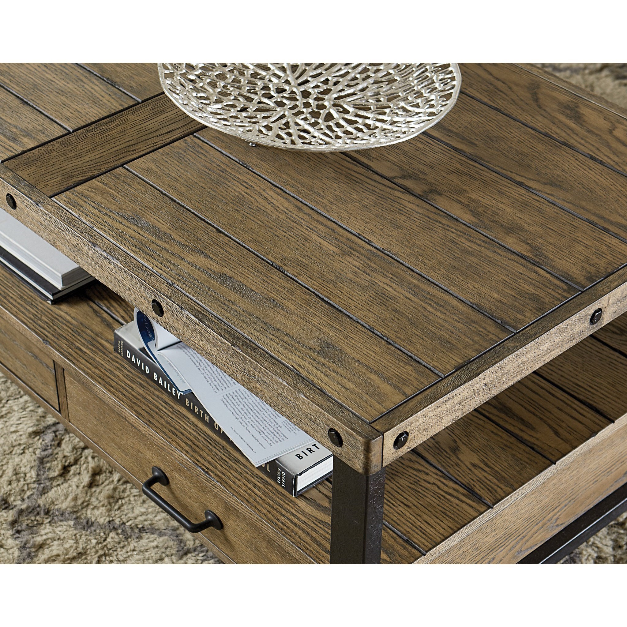 Alexvale Workbench H790913 Small Rectangular 2 Drawer Cocktail