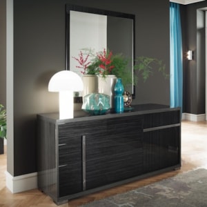 Alf Italia Minerva Three Drawer Dresser And Mirror In Dark Finish Upper Room Home Furnishings Dresser Mirror Sets