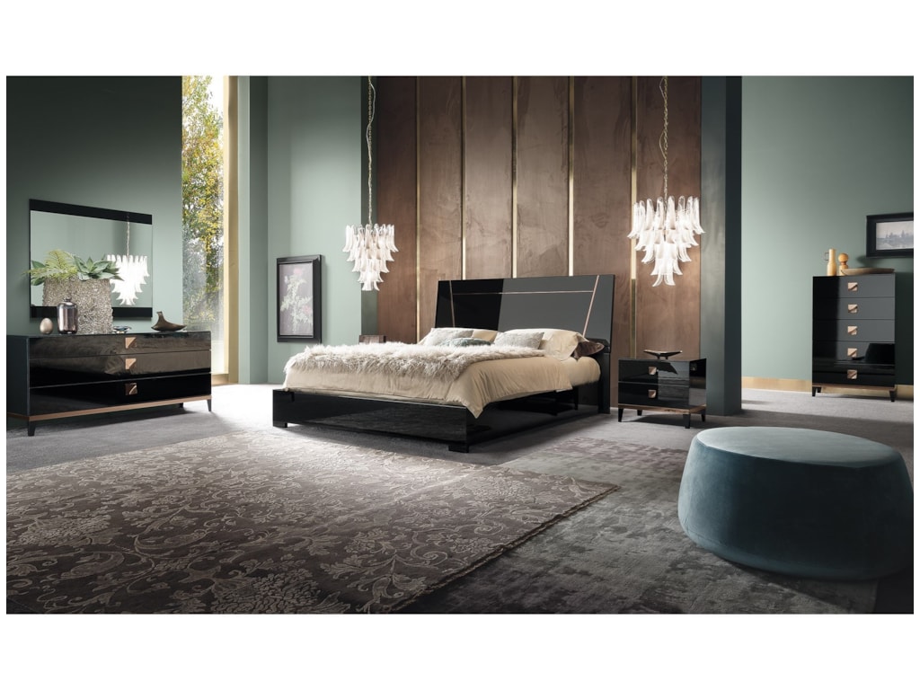 Alf Italia Mont NoirQueen Platform Bed