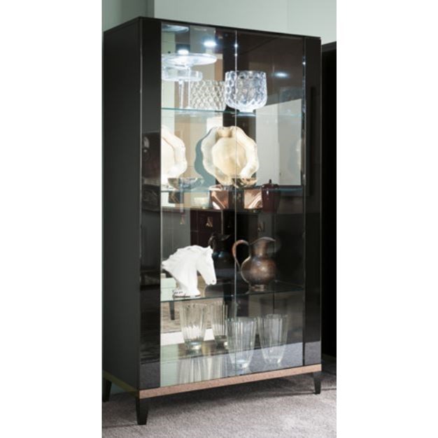 Alf Italia Mont Noir Pjmt0600 Contemporary Curio Cabinet With Glass Doors Corner Furniture Curio Cabinets