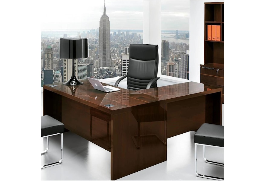 Alf Italia Pisa L Shaped Desk With Center Drawer Corner