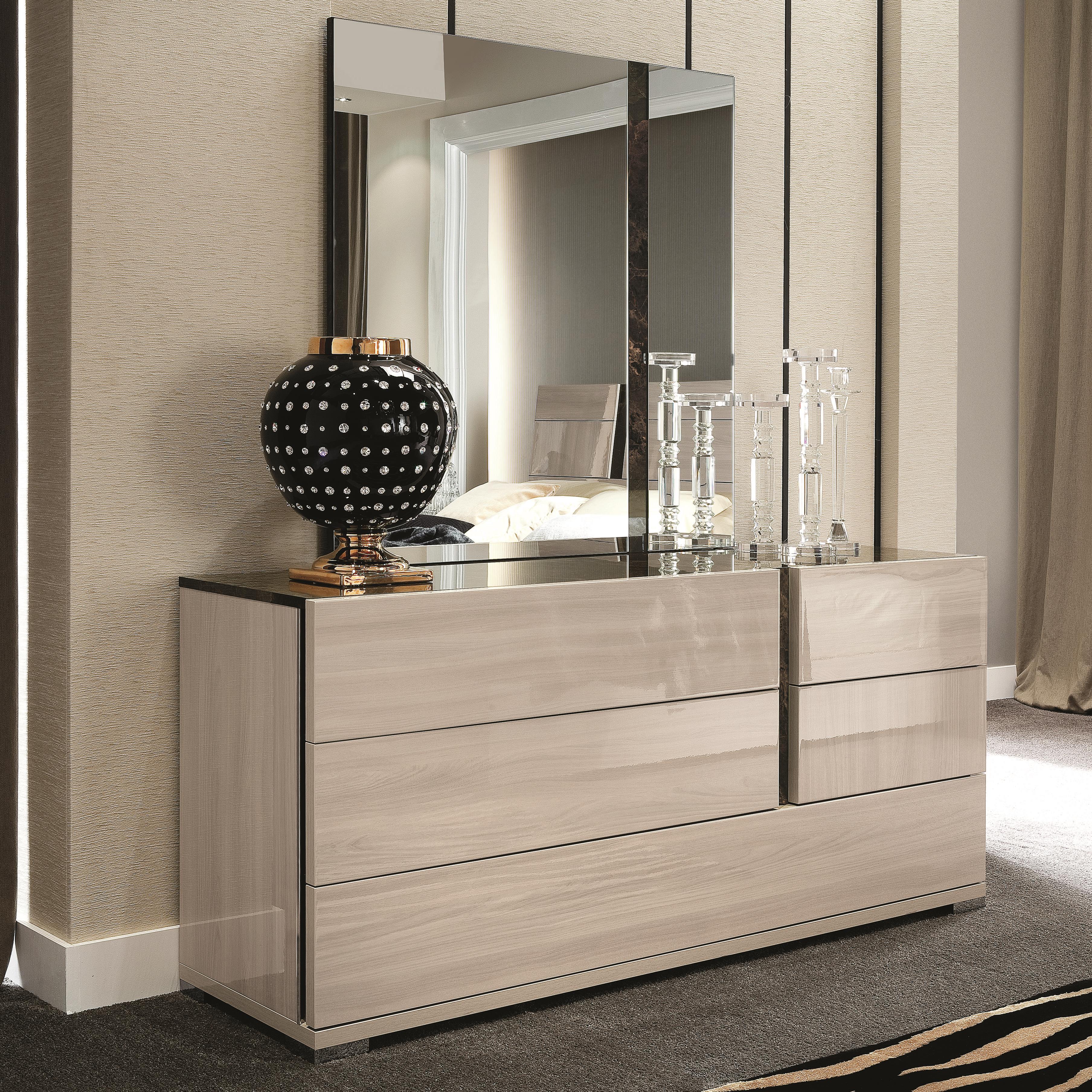 Alf Italia Teodora 5 Drawer Dresser And Mirror Set Corner