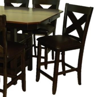 All Wood Furniture Pub Espresso Finish X Back Counter Stool Rune S Furniture Bar Stools
