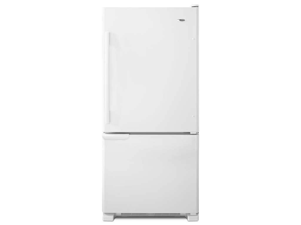 Amana Energy Star 18 5 Cu Ft Bottom Freezer Refrigerator With Temp Assure Freshness Controls Sheely S Furniture Appliance Refrigerator Bottom Freezer