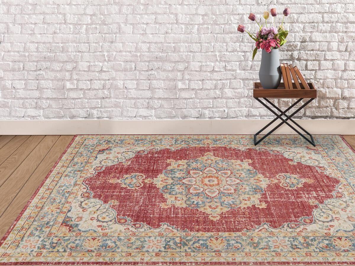Amer Rugs Amer Century Burgundy Red Teal 7'10x10'6