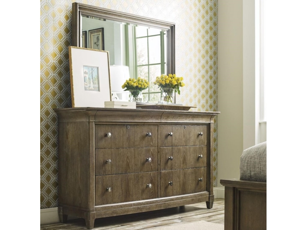 American Drew Anson Hastings 8 Drawer Dresser Mirror Set