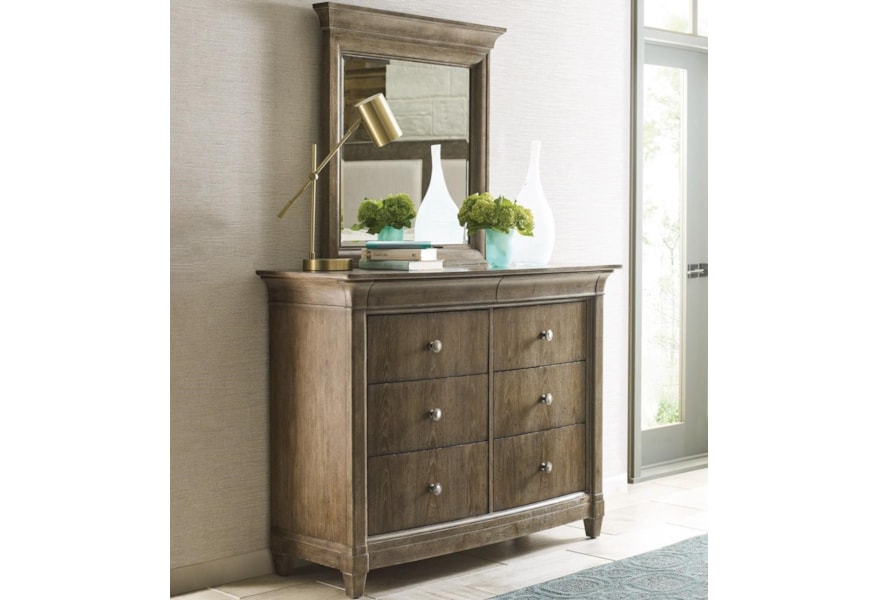 American Drew Anson Chantilly 8 Drawer Dresser Mirror Set