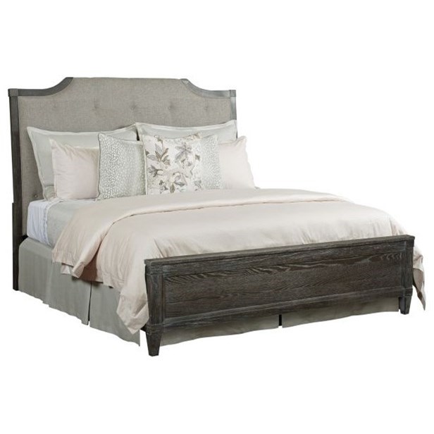 American Drew Ardennes 848 324r Lorraine Upholstered Queen Bed With Button Tufting Hudson S Furniture Upholstered Beds