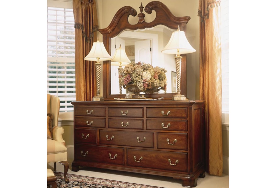 American Drew Cherry Grove 45th Triple Dresser With Landscape