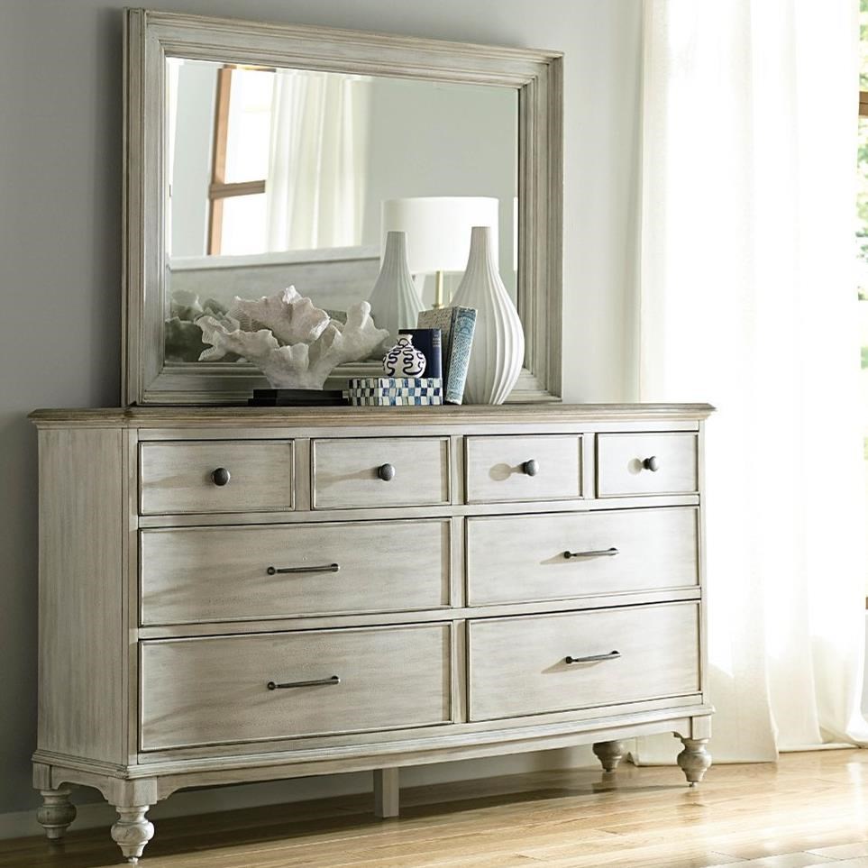 American Drew Litchfield Weymouth Eight Drawer Dresser And Mirror