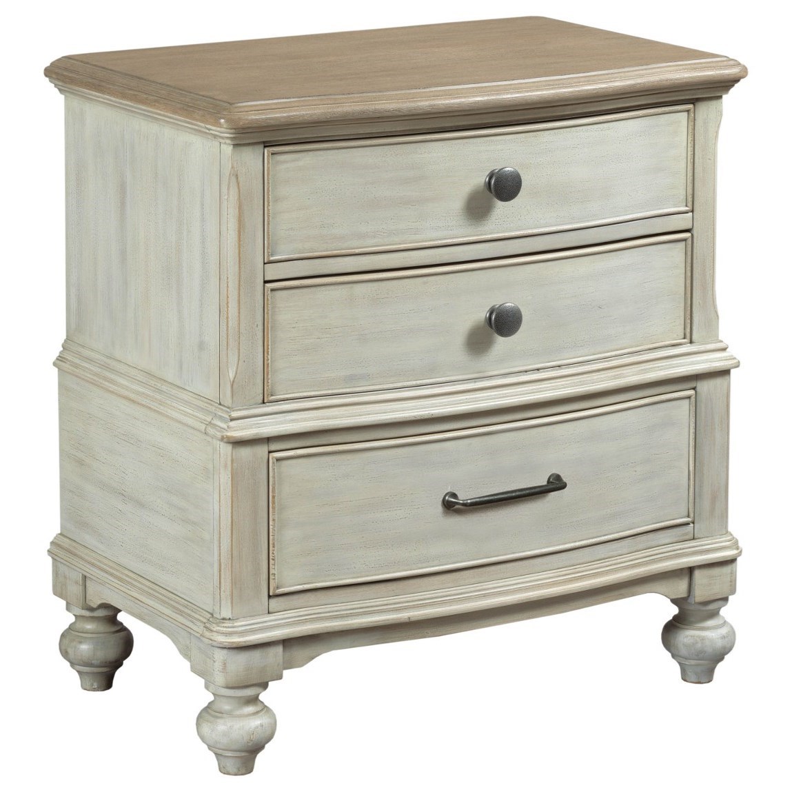 American Drew Litchfield Moray Three Drawer Nightstand With Usb Port Johnny Janosik Nightstands