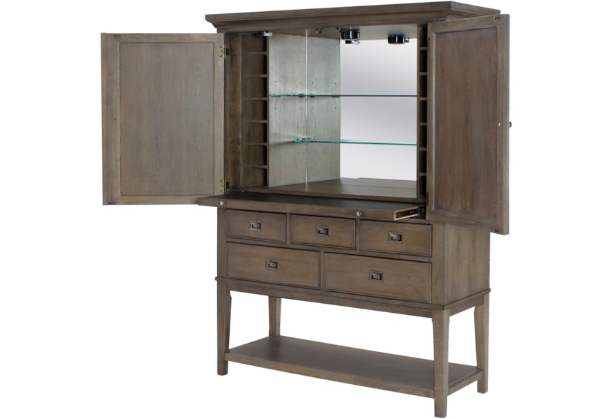 American Drew Park Studio Contemporary Bar Cabinet With 2 Doors