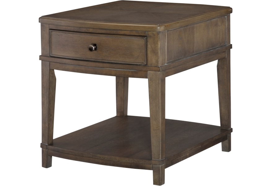 Living Trends Park Studio Contemporary Rectangular End Table With 1 Drawer And 1 Lower Shelf Sprintz Furniture End Tables