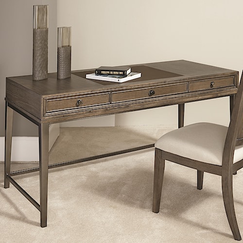 American Drew Park Studio Contemporary Writing Desk With 3 Drawers American Drew Park Studio Contemporary Writing Desk With 3 Drawers And Leather Top