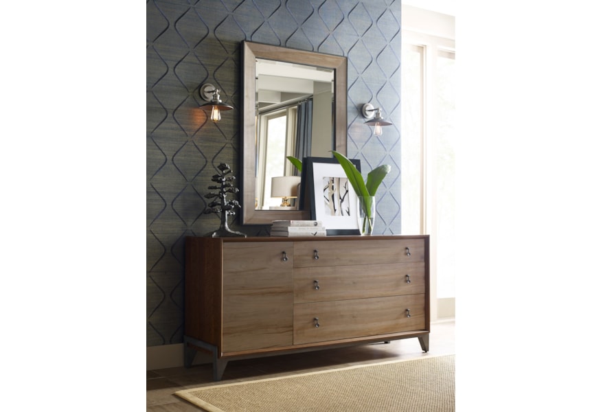 Living Trends Modern Synergy Nouveau Three Drawer Dresser And