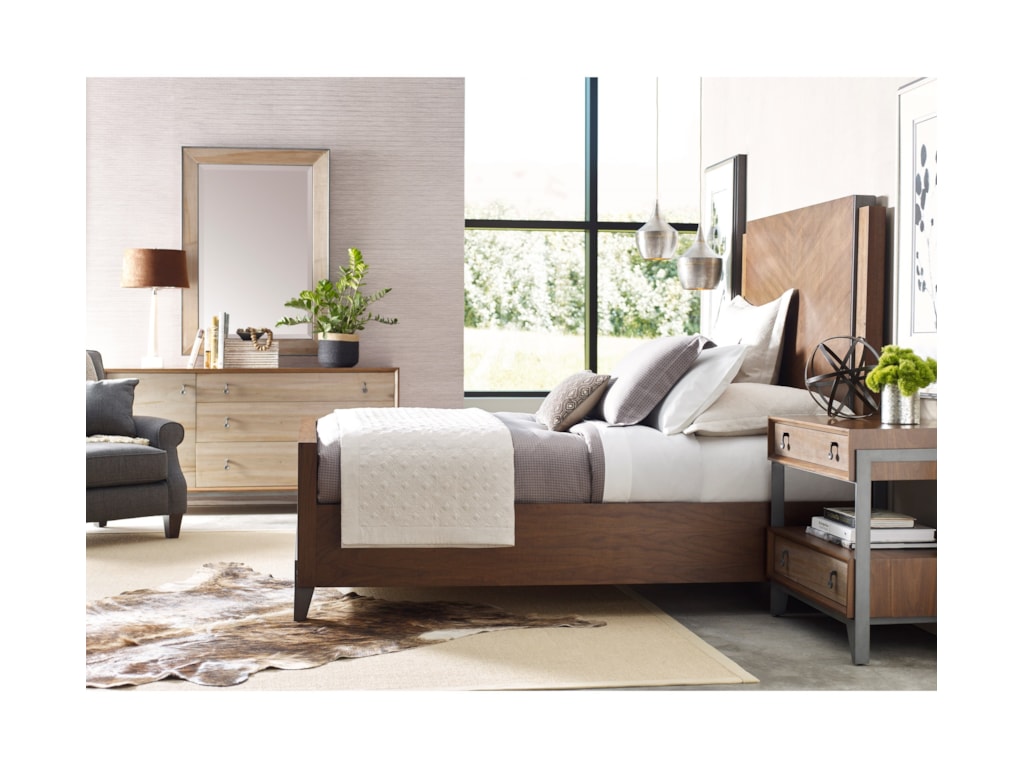 American Drew Modern SynergyChevron Walnut Queen Bed
