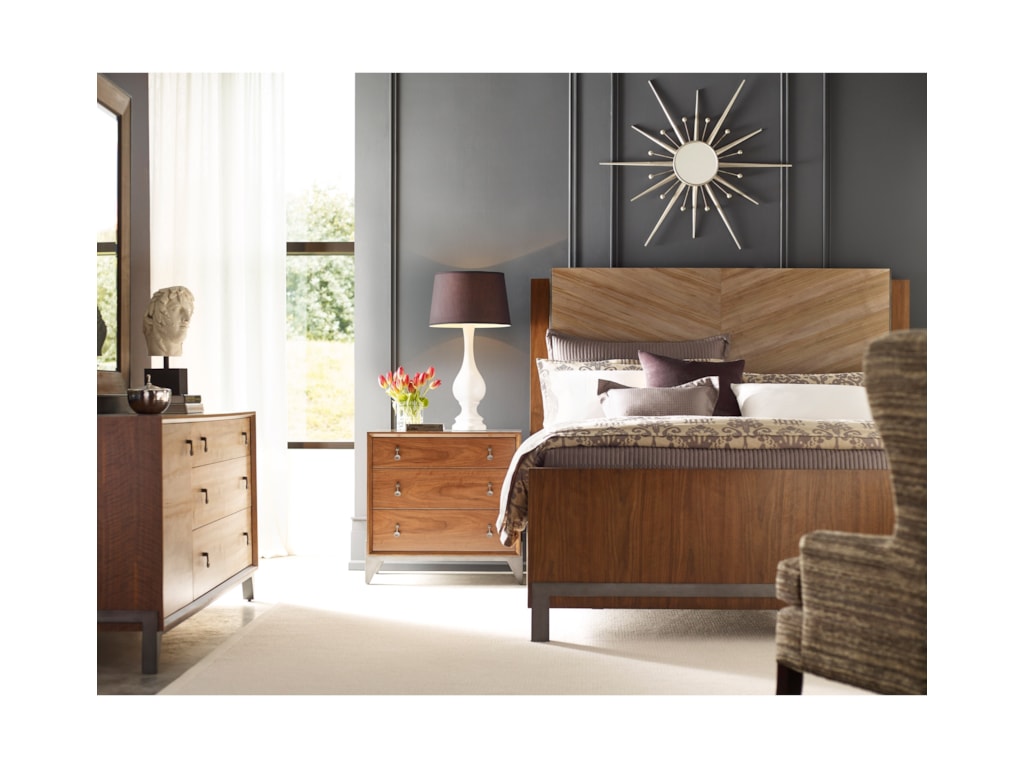 American Drew Modern SynergyQueen Chevron Panel Bed