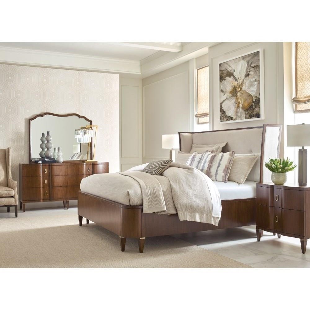 American Drew Vantage Transitional Upholstered Queen Bed With Wingback Headboard Wayside Furniture Upholstered Beds