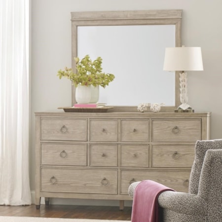 American Drew Vista 9930543 Relaxed Vintage Fremont Eight Drawer Dresser Set | Johnny Janosik | Dresser & Mirror Sets American Drew Vista 9930543 Relaxed Vintage Fremont Eight Drawer Dresser Set | Johnny Janosik | Dresser & Mirror Sets