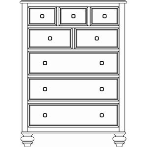 American Drew Camden Light 5 Drawer Chest With Nickel Hardware