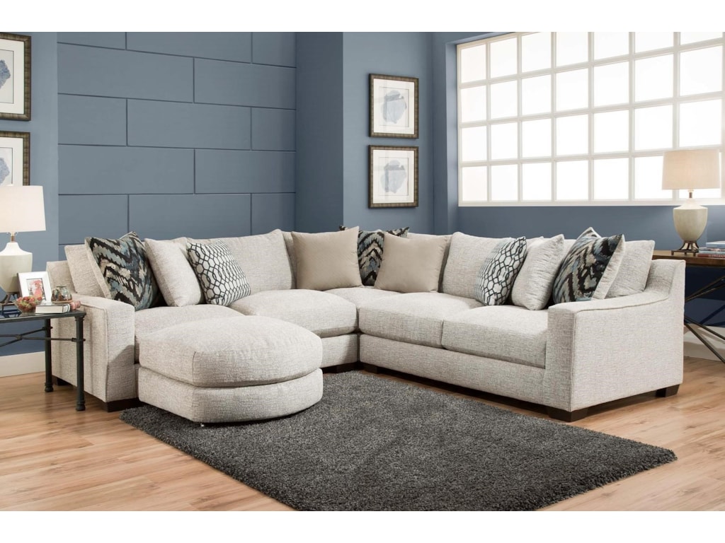 american furniture 1400 sectional sofa with four seats and chaise