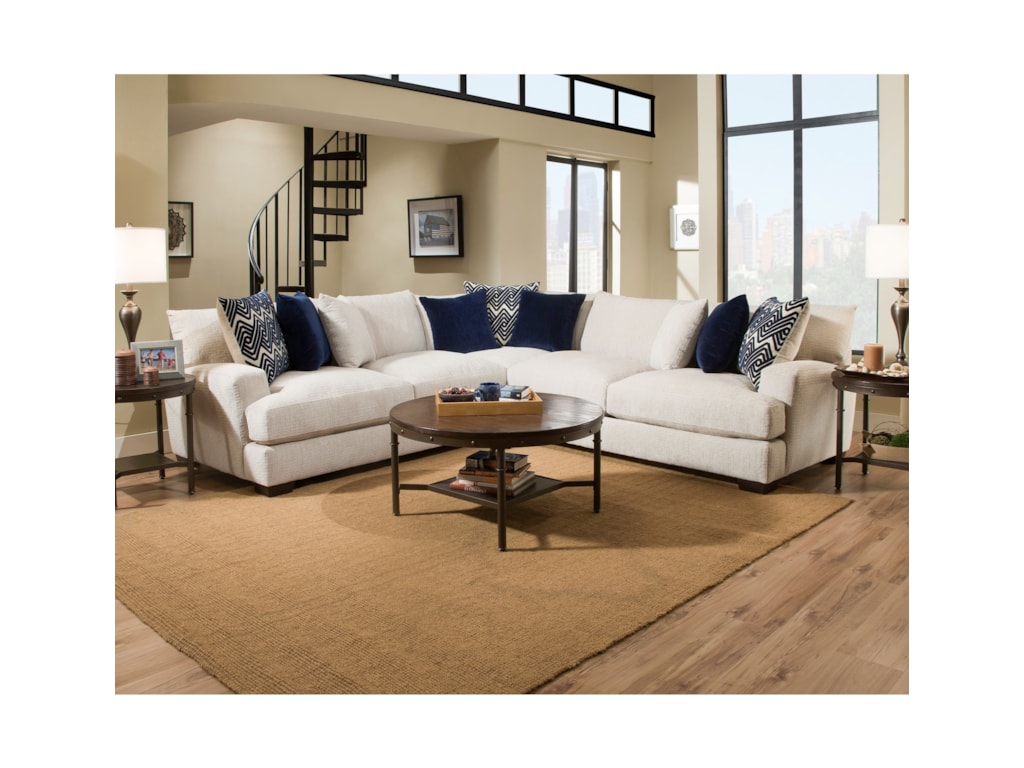 American Furniture 1600 Contemporary 4 Seat Sectional With Gel American Furniture 16004 Seat Sectional