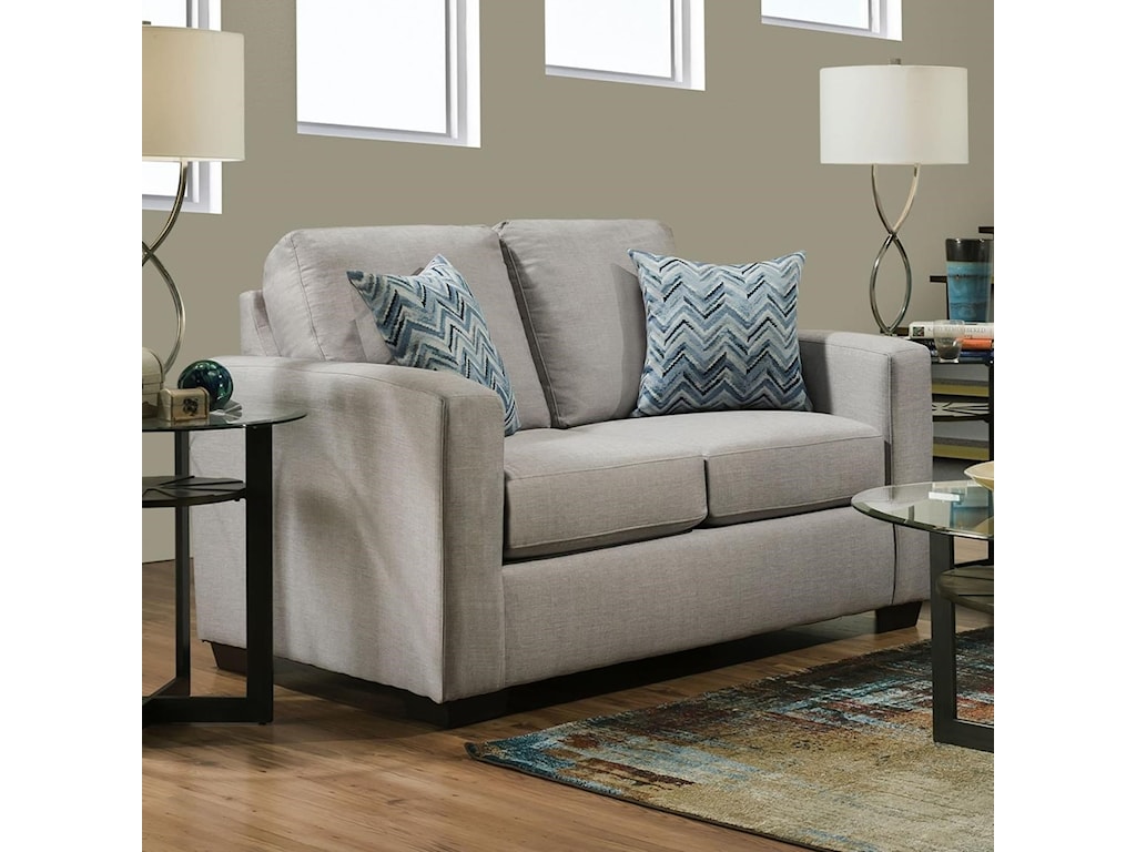 2300 Casual Contemporary Loveseat With Track Arms By American Furniture At Miskelly Furniture
