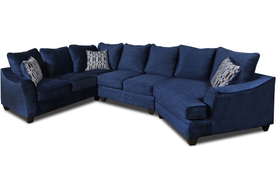Peak Living 3810 Sectional Sofa That Seats 5 With Right Side Cuddler Prime Brothers Furniture Sectional Sofas
