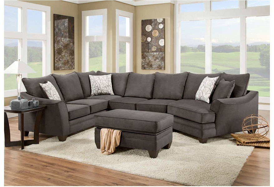 Peak Living 3810 Sectional Sofa That Seats 5 With Right Side