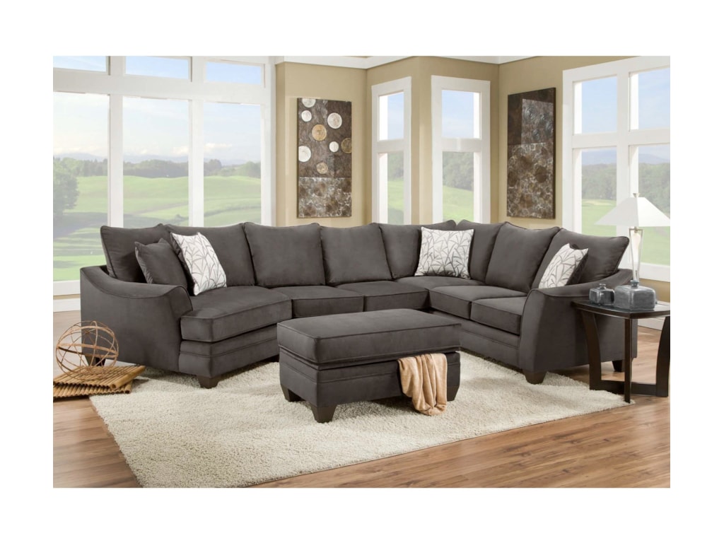 3810 Sectional Sofa That Seats 5 With Left Side Cuddler By American Furniture At Fair North Carolina