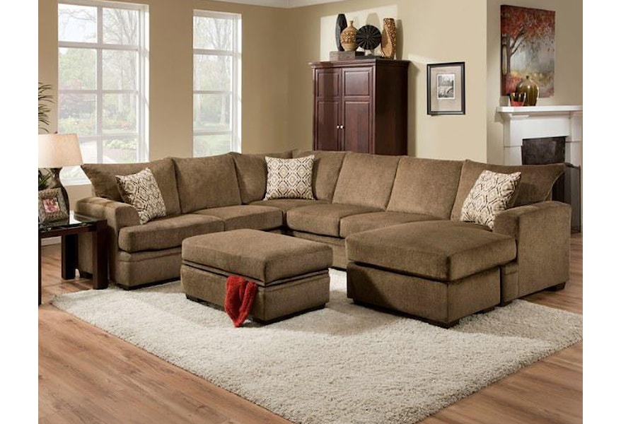 Peak Living 6800 Sectional Sofa With Right Side Chaise Darvin