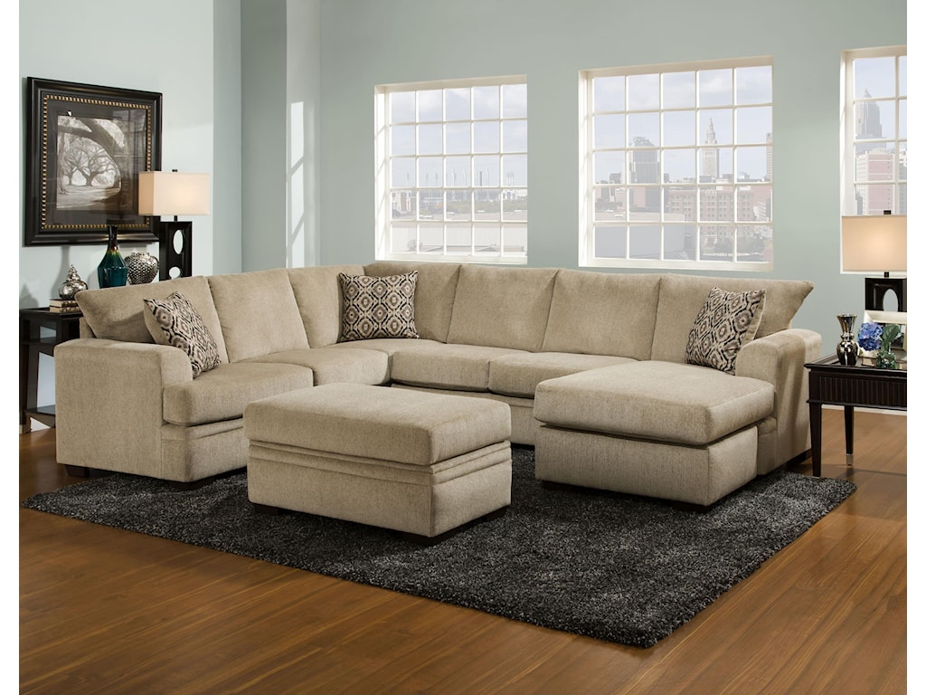 American Furniture 6800 Sectional Sofa With Right Side Chaise
