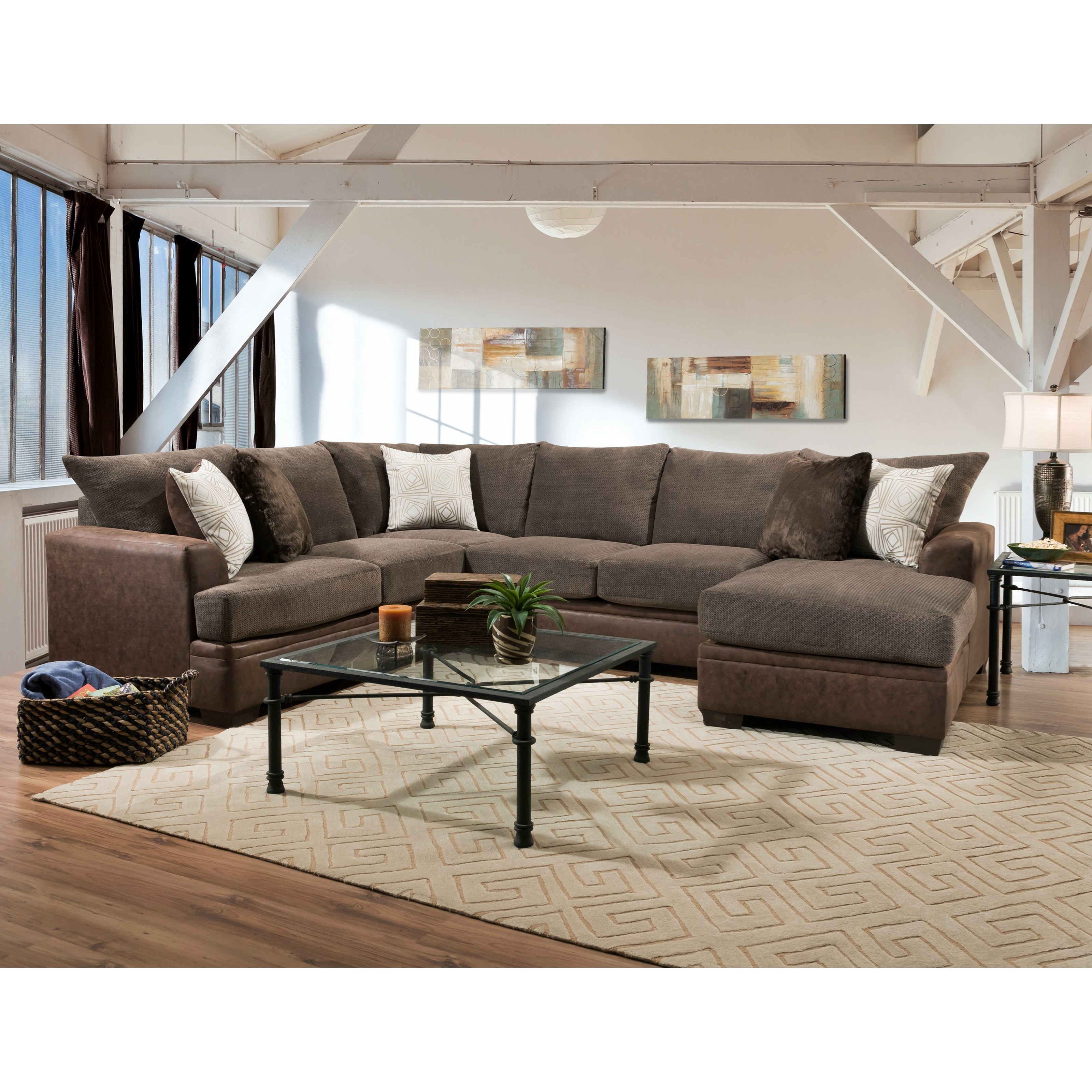 Peak Living 6800 Sectional Sofa With Right Side Chaise Prime