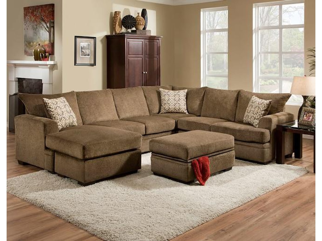 american furniture 6800 sectional sofa with left side chaise royal