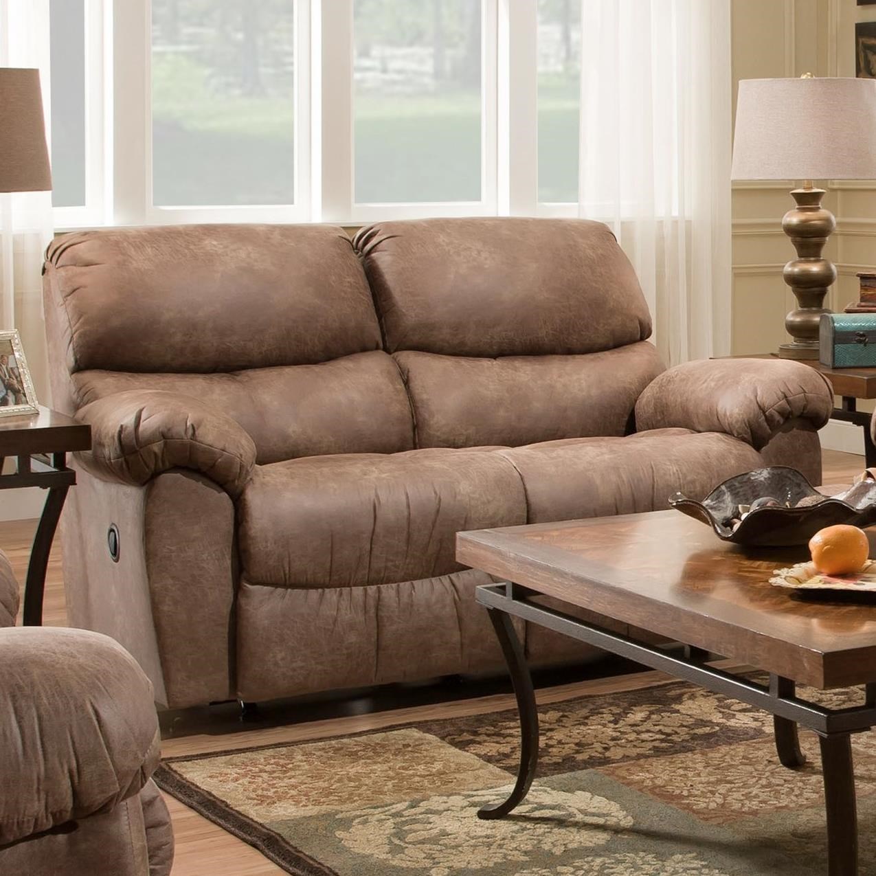 Peak Living Af310 Casual Reclining Loveseat With Pillow Arms