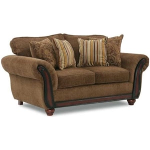 Peak Living 5650 Loveseat With Wood Face On Arms Prime Brothers Furniture Loveseats
