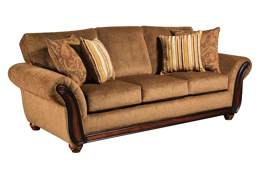 Peak Living 5650 Sofa with Wood Face Arms | Prime Brothers Furniture |