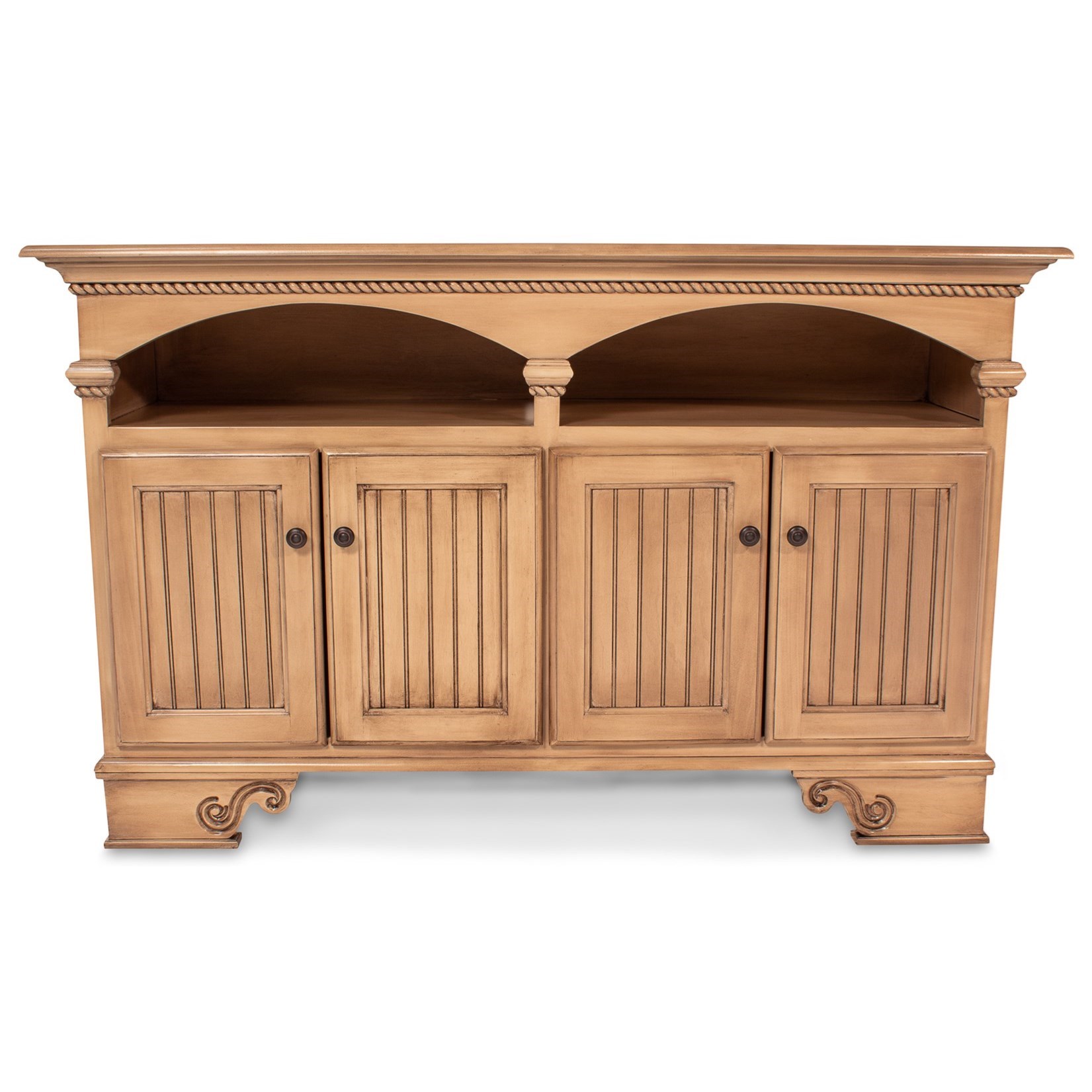 Vintage 60 Customizable Tv Stand With Soundbar Opening Rotmans Tv Stands