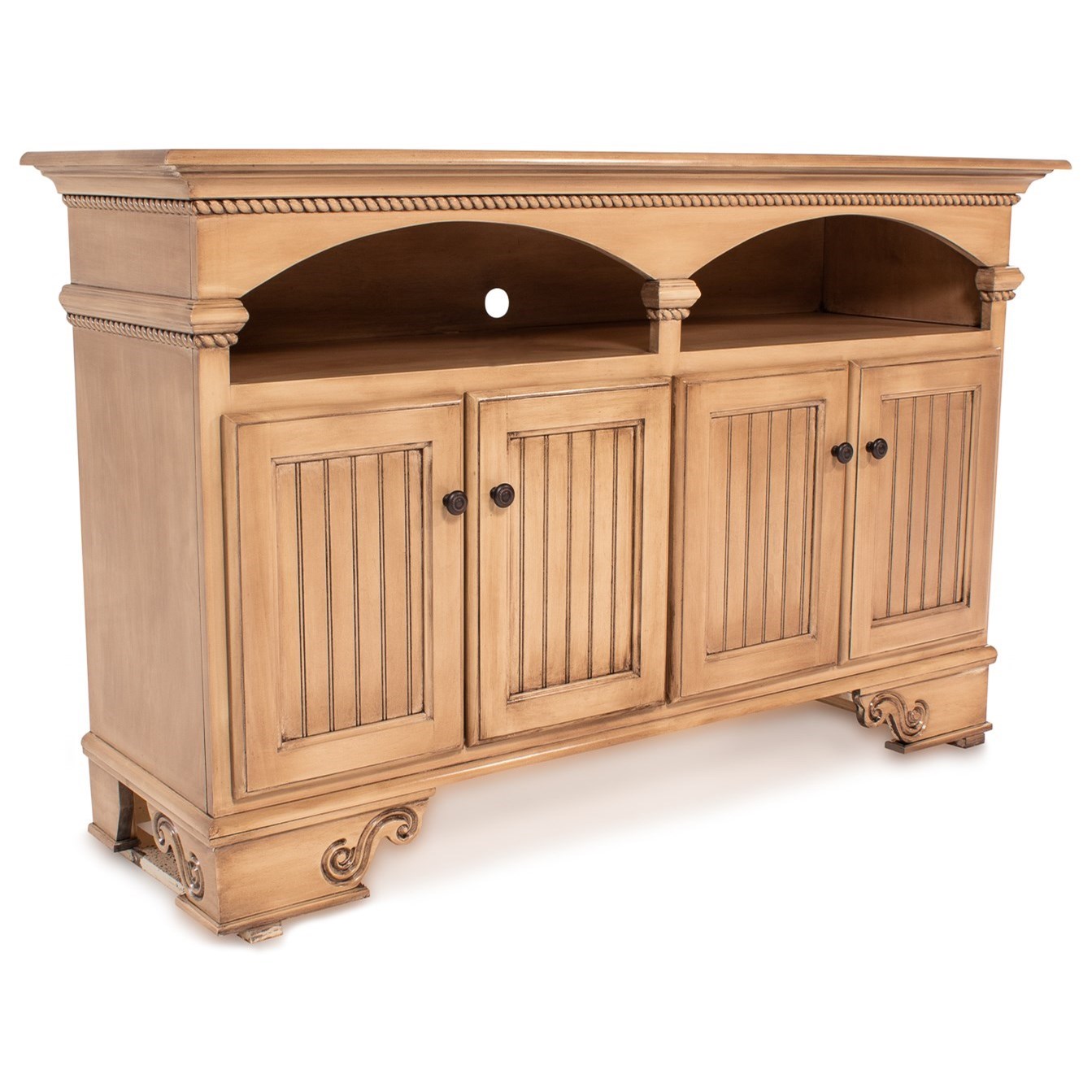 Vintage 60 Customizable Tv Stand With Soundbar Opening Rotmans Tv Stands