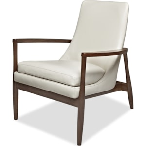American Leather Aaron Contemporary Exposed Wood Accent Chair Jacksonville Furniture Mart Exposed Wood Chairs