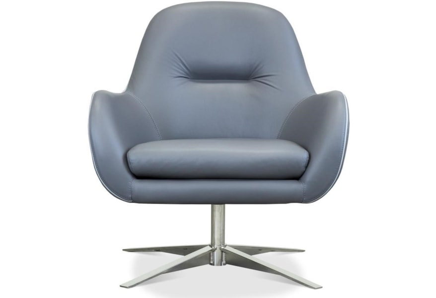 American Leather Arno Contemporary Accent Chair With Metal Base