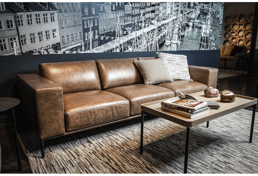 Långiver bredde Troende American Leather Copenhagen CGN-SO3-ST Contemporary Customizable Sofa |  Baer's Furniture | Sofas