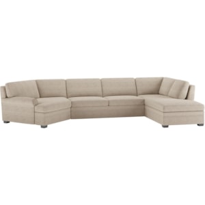 American Leather Gaines Three Piece Sectional Sofa With Queen